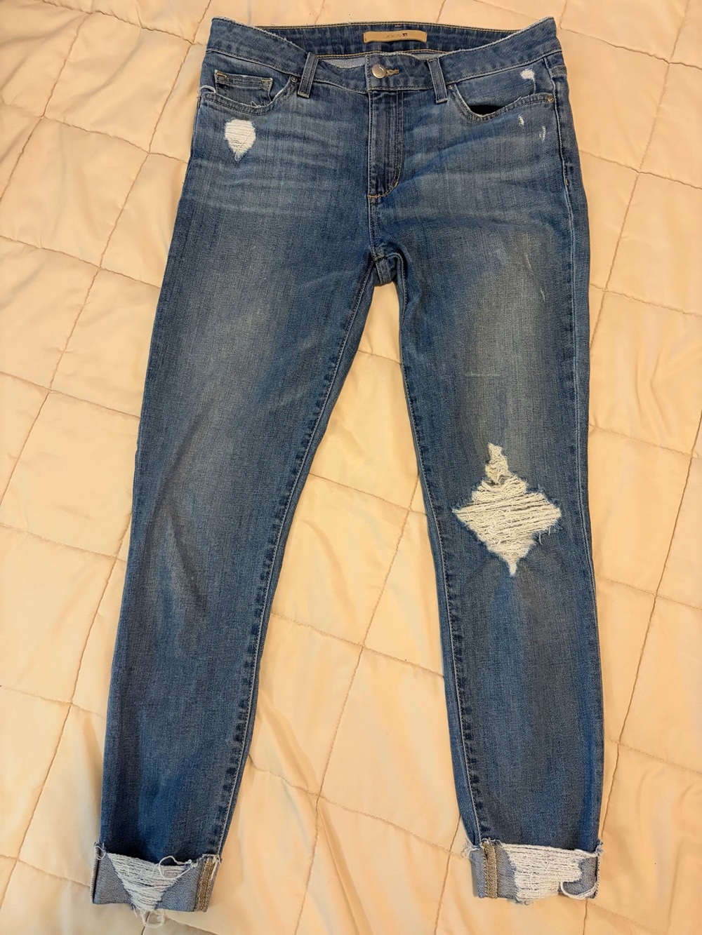 Joe's Jeans Distressed Skinny Denim in Medium Blue